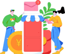 پیش‌نمایش فایل man-and-woman-doing-online-shopping-12091686 از پک خرید