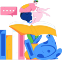 پیش‌نمایش فایل man-riding-on-book-12091394 از پک خواندن