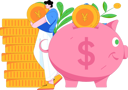 پیش‌نمایش فایل boy-saving-money-in-piggy-bank-12090540 از پک امور مالی