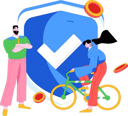 پیش‌نمایش فایل man-doing-secure-payment-while-girl-riding-cycle-12090556 از پک امور مالی