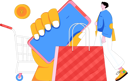 پیش‌نمایش فایل boy-carries-shopping-bag-12090169 از پک تجارت الکترونیک