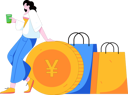 پیش‌نمایش فایل woman-enjoys-online-shopping-12090172 از پک تجارت الکترونیک