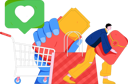 پیش‌نمایش فایل man-adds-products-in-shopping-cart-12090149 از پک تجارت الکترونیک