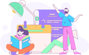 پیش‌نمایش فایل girl-reading-book-while-making-education-schedule-12110426 از پک آموزش