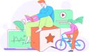 پیش‌نمایش فایل man-reading-book-while-girl-riding-cycle-12110431 از پک آموزش