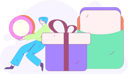 پیش‌نمایش فایل boy-holding-coin-while-doing-shopping-payment-12110301 از پک تجارت الکترونیک