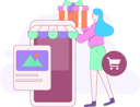 پیش‌نمایش فایل girl-buying-gift-online-12110342 از پک تجارت الکترونیک
