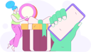 پیش‌نمایش فایل girl-doing-gift-payment-12110298 از پک تجارت الکترونیک