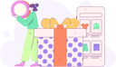 پیش‌نمایش فایل girl-doing-gift-payment-12110304 از پک تجارت الکترونیک