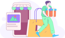 پیش‌نمایش فایل man-holding-gift-box-while-doing-digital-shopping-12110300 از پک تجارت الکترونیک