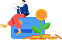 پیش‌نمایش فایل man-sitting-on-debit-card-while-getting-money-growth-12090505 از پک امور مالی