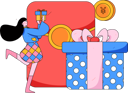 پیش‌نمایش فایل girl-holding-gift-box-12080367 از پک دعوت