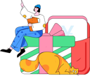 پیش‌نمایش فایل girl-showing-gift-payment-12080365 از پک دعوت