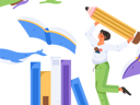 پیش‌نمایش فایل male-student-reading-book-12237635 از پک خواندن