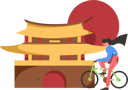 پیش‌نمایش فایل girl-travelling-on-cycle-12237493 از پک سفر
