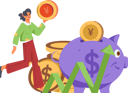 پیش‌نمایش فایل girl-holding-dollar-while-getting-investment-growth-12236689 از پک امور مالی