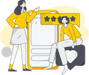 پیش‌نمایش فایل girls-giving-online-feedback-and-review-12239146 از پک رتبه بندی خدمات