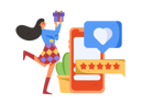 پیش‌نمایش فایل girl-giving-online-feedbacks-12237015 از پک امتیازات مشتری