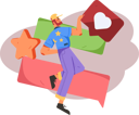 پیش‌نمایش فایل happy-boy-giving-good-ratings-12236997 از پک امتیازات مشتری