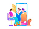 پیش‌نمایش فایل girl-talking-with-friends-on-video-call-12236395 از پک فعالیت اجتماعی