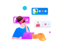 پیش‌نمایش فایل girl-working-on-laptop-while-having-virtual-meeting-with-business-team-12236382 از پک فعالیت اجتماعی
