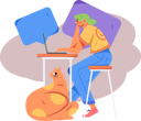 پیش‌نمایش فایل girl-working-on-laptop-while-doing-business-talk-12236478 از پک مشاوره
