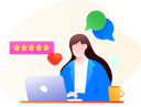 پیش‌نمایش فایل businesswoman-reviewing-5-star-responses-for-company-position-in-market-12235292 از پک پاسخ های مشتری