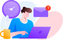 پیش‌نمایش فایل businessman-sending-marketing-mails-to-clients-12235055 از پک کار کسب‌وکار