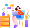 پیش‌نمایش فایل businesswoman-attends-meeting-from-home-12235049 از پک کار کسب‌وکار