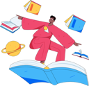 پیش‌نمایش فایل man-riding-on-book-12442597 از پک خواندن