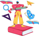 پیش‌نمایش فایل man-standing-on-book-12442611 از پک خواندن