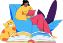 پیش‌نمایش فایل woman-reading-book-12442604 از پک خواندن