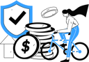 پیش‌نمایش فایل girl-cycling-while-getting-secure-financial-growth-12501103 از پک امور مالی