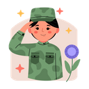 پیش‌نمایش فایل female-army-5328742 از پک مجموعه استیکر صلح و توقف جنگ