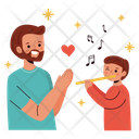 پیش‌نمایش فایل father-and-son-playing-flute-5591541 از پک مجموعه استیکر روز پدر