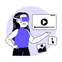 پیش‌نمایش فایل girl-watching-video-in-metaverse-6771743 از پک متاورس
