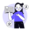 پیش‌نمایش فایل girl-learning-language-6771611 از پک آموزش و پرورش