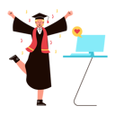 پیش‌نمایش فایل boy-celebrating-online-graduation-6993159 از پک یادگیری آنلاین