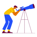 پیش‌نمایش فایل man-looking-through-telescope-8301906 از پک الونیا – فضا