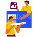 پیش‌نمایش فایل ui-ux-team-designing-the-website-8805181 از پک هنر و طراحی