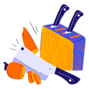 پیش‌نمایش فایل knives-10739142 از پک آشپزخانه آشپزی