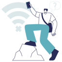 پیش‌نمایش فایل boy-holding-mobile-while-not-getting-signal-of-wifi-11294472 از پک ارتباطات شبکه