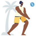 پیش‌نمایش فایل beard-man-playing-volleyball-at-beach-12121648 از پک تعطیلات ساحل