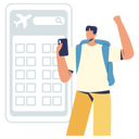 پیش‌نمایش فایل boy-booking-fight-ticket-using-mobile-app-12122891 از پک سفر و گردش