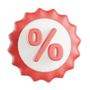 پیش‌نمایش فایل percent-badge-5020890 از پک مجموعه آیکن سه‌بعدی تجارت الکترونیک