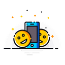پیش‌نمایش فایل mobile-happy-face-emot-cheerful-cell-phone از پک خلاق