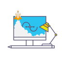 پیش‌نمایش فایل boost-marketing-rocket-launcher-computer از پک تقویت کسب وکار