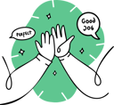 پیش‌نمایش فایل employees-appreciating-work-by-giving-high-five-3391047 از پک زن کسب‌وکار