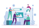 پیش‌نمایش فایل marketing-team-setting-up-product-advertisement-3394520 از پک بازاریابی