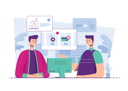 پیش‌نمایش فایل sales-employees-looking-at-product-sales-growth-which-grown-by-marketing-3394524 از پک بازاریابی